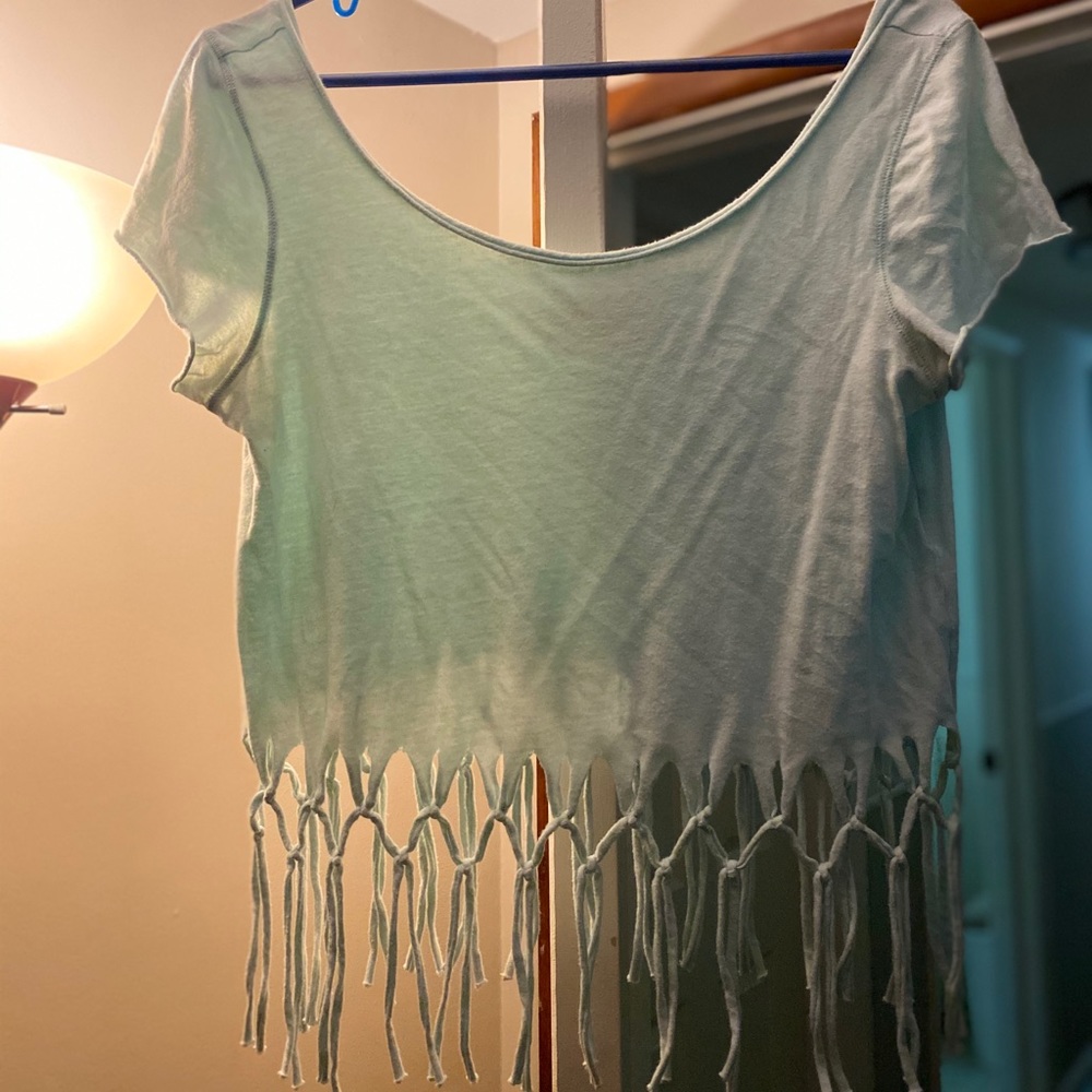 Cropped fringe shirt